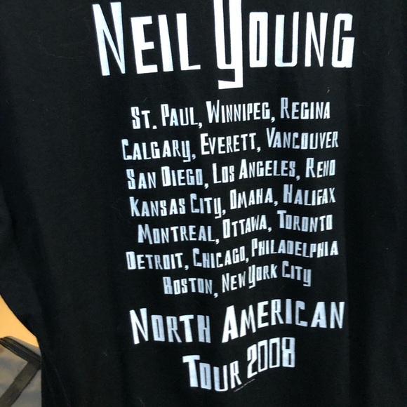 Vintage Neil Young 2008 chrome dream tour concert shirt adult XL Black - Picture 7 of 8